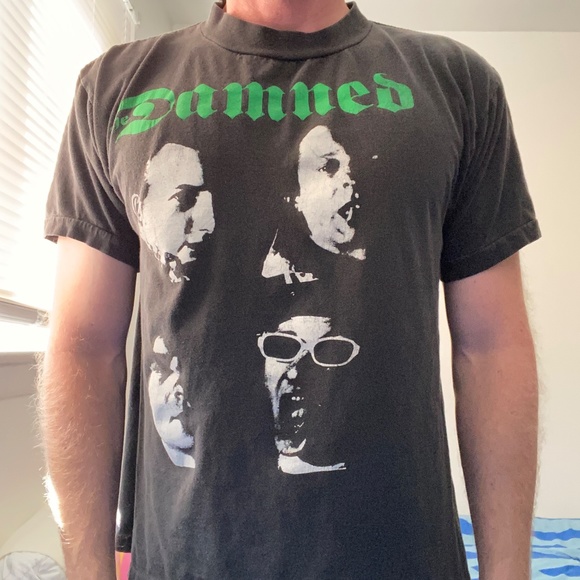 Vintage The Damned T-Shirt Mens Medium Faded Distressed Music Punk Rock Band Tee - Picture 1 of 11